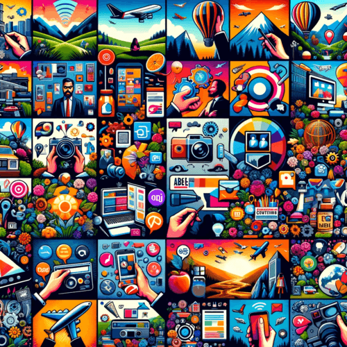 El marketing en la era moderna: evolución, estrategias y futuro collage de marketing