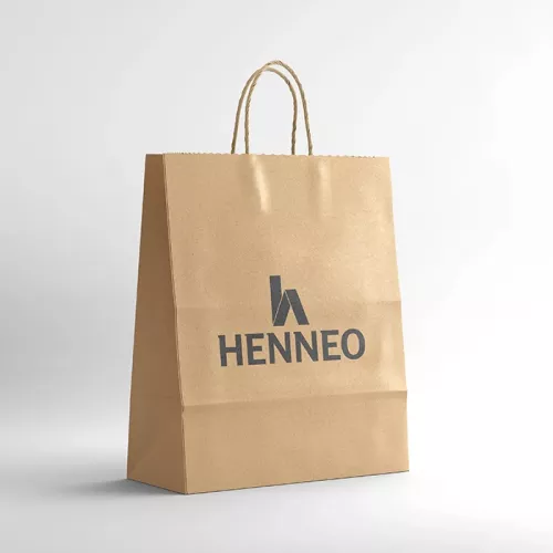 bolsas de papel kraft con asa rizada
